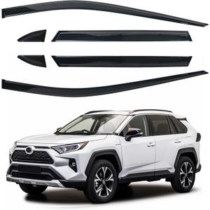 Side Window Visor 6 Piece Set for Toyota RAV4 2019 2020 2021 2022 2023 2024 Safe RAIN Out-Channel Guard Deflector Window Deflectors Vent Deflectors (for RAV4 19-24 6-Piece Set)
