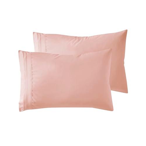 Nestl Peach Beige Pillow Cases - Queen Size Set of 2, Soft Microfiber Pillow Cases with Envelope Closure, 20x30 Inches
