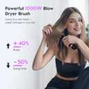 slopehill Mini Travel Dual Voltage Hair Dryer Brush,1000 Watts Hot Air Brush with European Plug, Ionic Hair Dryer and Styler for Women, Oval Barrel 2 Heat & 2 Speed Settings for International Travel