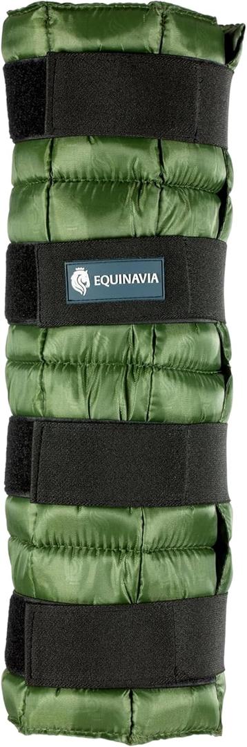 Equinavia Cool Relief Therapy Ice Boots Leg Wraps for Horses, Gel Pack with Adjustable Straps | 16.5" x 15.5" Single - Green - Single - One Size