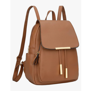 KKXIU Trendy Leather Backpack Purse for Women and Ladies Shoulder Travel Daypacks Bags (A-Brown)