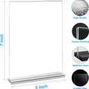 EHWINE 6 Pack Acrylic Sign Holders - 5 x 7, Double-Sided Stand Up Table Top Sign Holders, Clear Acrylic Picture Frame Menu Flyer Paper Display Stand for Office Business Store Wedding Party