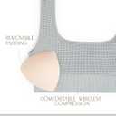 Square Neck Padded Sports Bra, Push Up Sports Bra for Women, Cute Comfy Seamless Scoop U Back Low Impact Workout Gym Yoga Bra (Black, Grey)