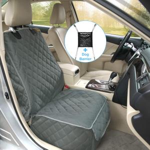 Deluxe Dog Seat Cover for Front Seat-More Durable Waterproof Front Seat Protector, High Heat Resistant and Nonslip Front Seat Cover for Dogs Kids, Universal Size (Grey) (Grey)