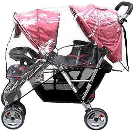Aligle Weather Shield Double Popular for Swivel Wheel Stroller Universal Size Baby Rain Cover/Wind Shield Deal (Black)