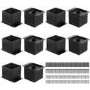 6x6 Post Base 10 Pcs,Inner Size 5.5"x5.5" Post Base Brackets, Heavy Duty Powder-Coated Post Anchor Fence Post Anchor,Black Wood Post Brackets for Pavilion Deck Railing Support Deck Base Plate