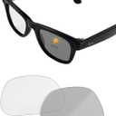Transitions Lenses for Ray-Ban Meta Wayfarer RW4008 & Gen 2 RW4012 Large (53-22), Clear-to-Gray Replacement Smart Eyeglass Lenses For Men & Women, Scratch-Resistant & Ultra Tough