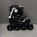 MammyGol Adjustable Inline Skates for Kids Boys Girls Youth Beginner with Light up Wheels Ages 4-16 (Small - Little Kid (10-13US), Black)