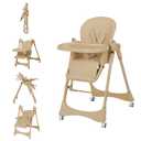 6-in-1 Convertible High Chair with Rocker | Baby High Chair for Newborn to Toddler (0-3 Years) | Adjustable, Foldable & Easy-Clean with Dishwasher Safe Tray & Tool-Free Assembly, Brown