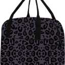 VLM Lunch Bag,Lunch Box for Women Men,Reusable Insulated Lunch Tote,Small Leakproof Cute Lunch Cooler with High Capacity for Work,Picnic,Camping (Leopard-Purple)