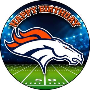 7.5x Inch Edible Cake Toppers Broncos Themed Birthday Party Collection of Edible Cake Decorations