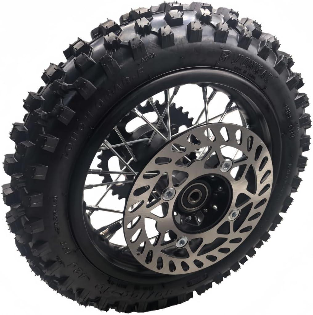 aohuang10" Rear Wheel Rim Tire Assembly for 50cc 110cc 125cc Dirt Bike tao TTR SSR CRF Apollo 15mm axle Includes 190mm Brake disc 80/100-10 Tire Tube With Brake Rotor and 420 41T Sprocket