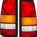 Tail Lights Assembly compatible with1999-2002 Chevy Silverado 1999-2006 GMC Sierra 1500 2500 3500 Driver & Passenger Side Taillights Rear Lamp without Bulb, Black Border