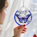 Christmas Ornaments: Stained Glass Ornament, Christmas Tree Ornament, Hanging Ornaments for Home Decor & Xmas Tree Decorations  Exquisite Holiday Decor, Gifts & Holiday Present - Butterfly