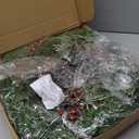 8 Modes & Timer - 24" Lighted Christmas Wreaths for Front Door with 50 LED, Real Touch Norfolk Pine Wreath Cedar&Cypress Tips Pinecones Berries Artificial Xmas Door Wreath for Home Indoor Wall Window