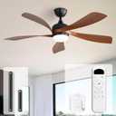 Sofucor 52 Inch Ceiling Fans with Lights and Remote, Outdoor Ceiling Fan with Light 6-Speed 3 CCT 3-Timer, Low Profile Ceiling Fan 5 Blade Reversible DC Motor for Living Room Bedroom Patio