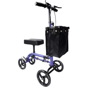 All Terrain Steerable Knee Scooter Crutch Alternative, Foot Injuries Steerable Knee Walker Folding Knee Scooter for Adults with Adjustable Handle Economy Lightweight Leg