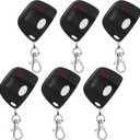 Kingdder 5 Pcs 8 Dip Switch 310mhz Garage Door Remote Compatible with Linear Delta 3 (DT DTA DTD DTC DNT00002A) Gate Opener Remote with Keychain (Black,White Button)
