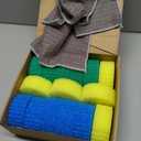 Sponges Set - Variety Colors - Scratch-Free Multipurpose Dish Sponge(15Pack)& 100% Cotton Waffle Weave Kitchen Dish Cloths(2Pack) for Kitchen, Bathroom, Sink,Stove,Shower