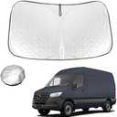 Thickest Foldable Windshield Sun Shade fit for Mercedes Benz Sprinter 2007-2025,Freightliner Cargo Crew Mercedes Sprinter Van Front Window Sunshade Sun Visor Cover Blocks UV Rays Keep Your Car Cooler