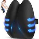 Ultra Pain Relief Lumbar Support Pillow for Office Chair, Ergonomic Lumbar Pillow for 5X Back Support and Improved Posture Effectively, Cooling Memory Foam Back Cushion with Adjustable Strap for Car (Queen, Black)