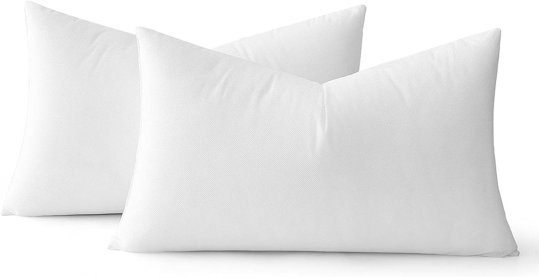 MIULEE 12x20 Pillow Inserts Set of 2, Rectangle Decorative Throw Pillow Premium Fluffy Lumbar Pillow Forms Stuffer for Living Room Sofa Couch Bed