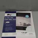 10-Sheet Peel and Stick Tile Backsplash Marble Tiles 12"x12" for Bathroom Stick on Tiles Kitchen Backsplash Tiles Peel and Stick Backsplash for Kitchen Subway Tiles in White Marble Design (three columns offset)