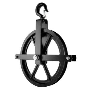 QWORK Scaffolding Wheels, 12" Aluminum Lifting Pulley, 1000 Lbs Ladder Hook Pulley Scaffold Hoist Pulley for Lifting with Rope