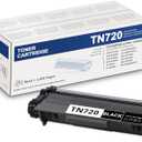 TN-720 Black Toner Cartridge High Yield Replacement for Brother TN750 TN720 Toner HL-5470DW HL-5450DN HL-6180DW MFC-8710DW MFC-8510DN MFC-8910DW MFC-8950DW Printer, 1-Pack