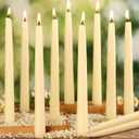 8 in Beeswax Taper Candles,18 Pack Dripless Pure White Beeswax Candle Sticks,8 Hours Long Burning Natural Bees Wax Candles for Home,Unscented Smokeless Tapered Candlesticks for Dinner