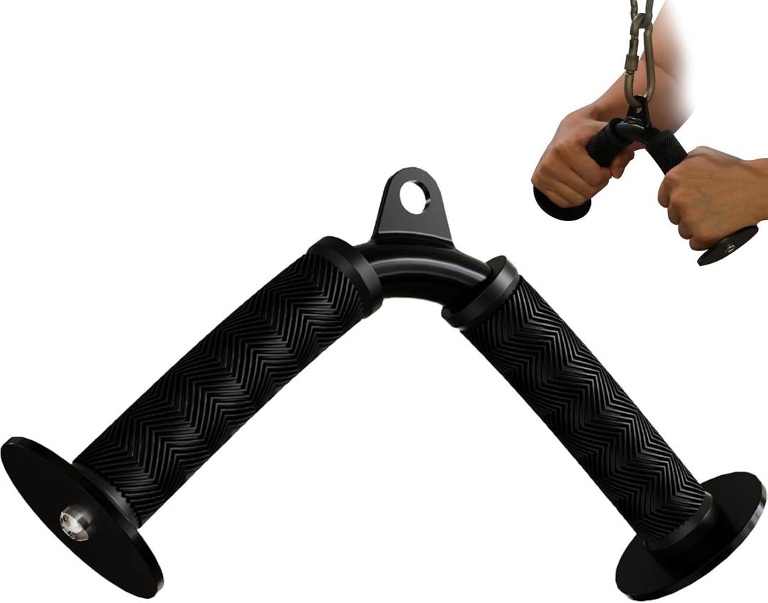 Fitarc Tricep V Bar Cable Attachment, Tricep Pull Down Attachment for Home Gym Equipment, Tricep Bar Cable Attachments for Gym with Non-Slip Rubber Grips, Cable Machine Attachment