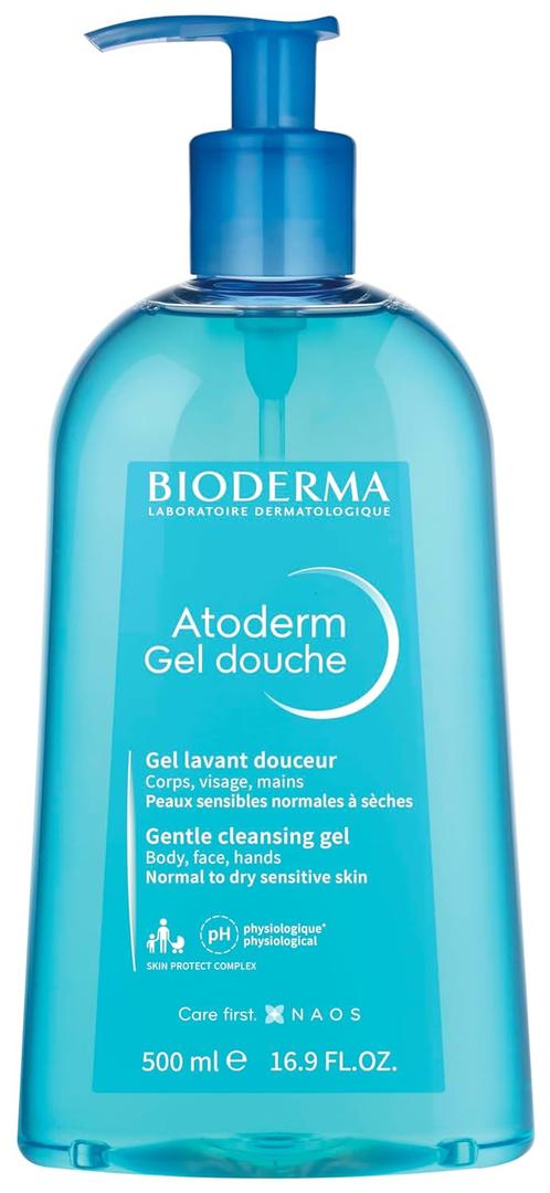 Bioderma - Atoderm - Hydrating Shower Gel - Moisturizing Face and Body Cleanser - Body Wash for Normal to Dry Sensitive Skin (16.91 Fl Oz (Pack of 1))