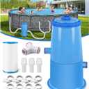 DeeprClean 1000 GPH Pool Filter Pump for Above Ground Pools, Type A/C Cartridge Filter Pump System, Safety ETL Listed Above Ground Pool Pumps with GFCI, Improved Water Circulation & Filtration - Blue