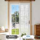 Finnez Frosted Window Film Non-Adhesive, Static Cling Privacy Film for Glass, No Glue Decorative Cling for Home Office Bathroom UV Protection Cross Pattern 35.4 X 78.7 Inches