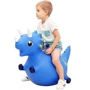 ZOOJOY Bouncy Dinosaur Hopper, Inflatable Dino Bouncing Animal for Toddlers, Indoor Outdoor Ride On Bouncing Horse W/Pump, Hopping Toys Gift for 4 5 6 7 8 Year Old Boy Girl