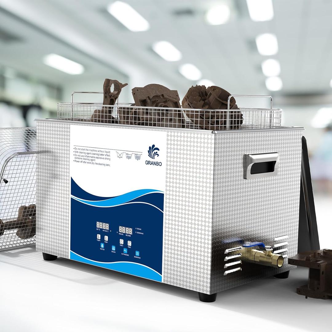 Granbo Ultrasonic Machine 30L 600W Jewelry Cleaner Ultrasonic Machine 40kHz with Heater Timer and Degassing,110V Digital Ultrasonic Jewelry Cleaner for Jewelry Glass Eyeglass Dental Parts Cleaning