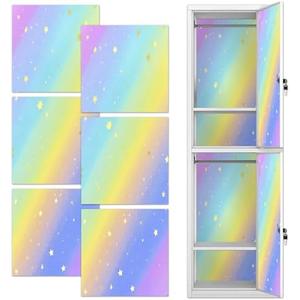 Pack Of 2 6 Pcs School Locker Magnetic Wallpaper 12" x 12"Removable, Waterproof, Trimmable Sticker Locker Decorations Accessories, Back to School Supplies University Students Teens and Office Wall (Rainbow)