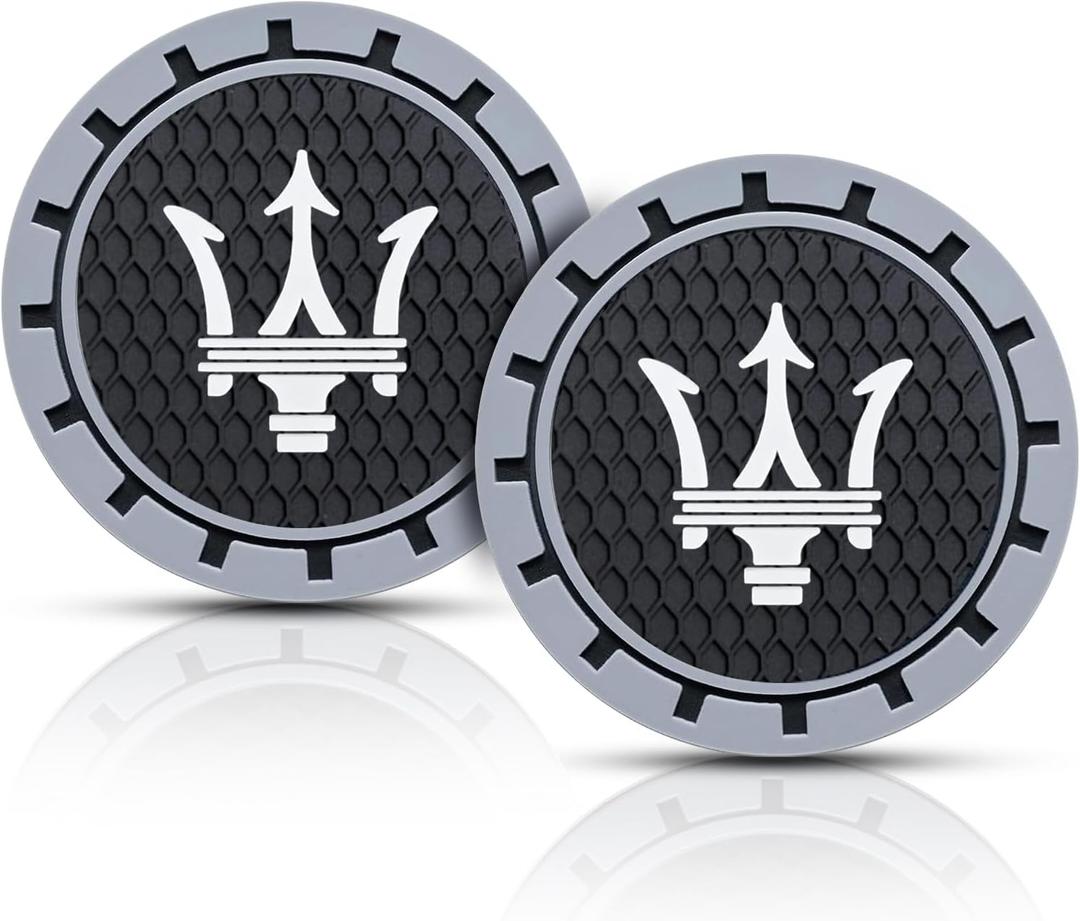 2Pcs Car Cup Coasters,for Maserati Quattroporte, Ghibli, Levante All Series Silicone Anti-Slip Cup Holder Coaster Car Interior, Car Interior Accessories