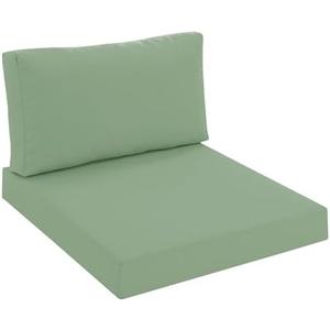 Summsun Patio Furniture Cushions Replacement, Outdoor Deep Seat Couch Cushion and Backrest Pillow with Waterproof Removable Cover for Sectional Sofa Set, 25.6 x 25.6 Inch, Sage Green