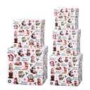 Roowest 3 Packs Christmas Nesting Gift Boxes with Lids Cat Merry Christmas Gift Boxes Stackable Paper Nested Decorative Containers for Cat Lovers Xmas Holiday Pet Party Favors