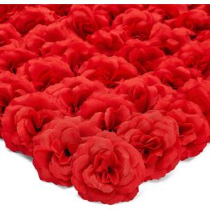 Bright Creations Red Flowers for Centerpieces - 50 Count, 3-Inch Stemless Silk Flower Heads, Red - Bulk Faux & Artificial Roses for Decoration - DIY Crafts & Wedding Decor