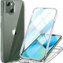 Miracase Compatible with iPhone 13 Clear Bumper Case | 6.1 inch, 2023 Upgrade, Full-Body Glass, Built-in 9H Tempered Glass Screen Protector