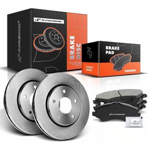 A-Premium 11.88 in(301.8mm) Front Vented Disc Brake Rotors + Ceramic Pads Kit Compatible with Chrysler, Dodge and Volkswagen Models - Town & Country/Grand Caravan 08-16, Journey 09-13, Routan 09-11