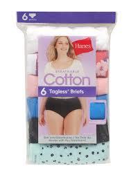 Hanes 6 Tagless Briefs Breathable Cotton