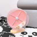Silent Hamster Wheel,10.2 Inch Quiet Spinner Syrian Hamster Running Wheel,Anti-Skid & Adjustable Stand for Gerbils, Rats, or Other Small Pets,Pink