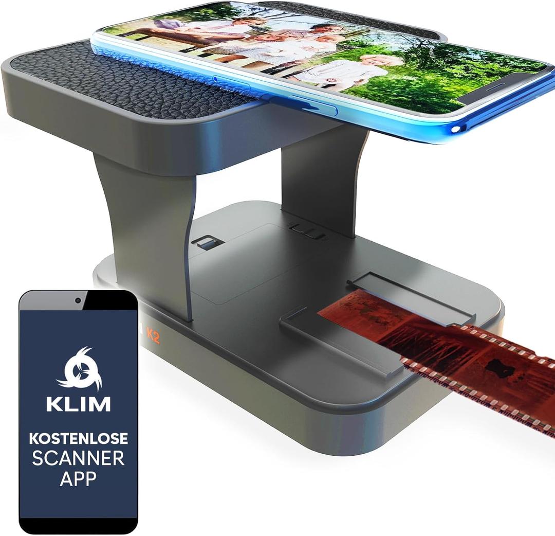 KLIM K2 Mobile 35mm Film Scanner - Positive & Negative, Slide, Photo, 35mm Color Film Developing Kit (Grey)