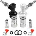 Ball Lock Keg Post Quick Disconnect Set, Corny Keg Connectors, 1 Pair Homebrew Stainless Corny Keg Post 19/32-18 Female Thread Keg Gas Liquid Post and 1 Pair Keg Post Fittings with Hose Clamps
