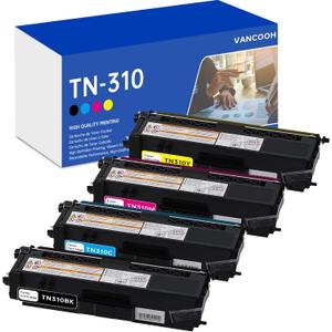 TN-310 Black Cyan Magenta Yellow Toner Cartridge Compatible for Brother TN310 TN310BK TN310C TN310M TN310Y Toner for HL-L8350CDW HL-4150CDN MFC-L8850CDW MFC-9970CDW MFC-L8600CDW Printer, 4 Pack