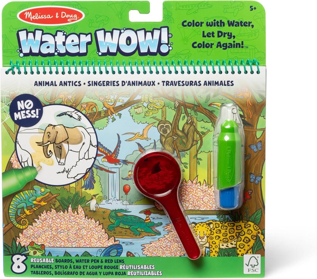 Melissa & Doug On the Go Water Wow! Reusable Water-Reveal Deluxe Activity Pad  Animal Antics