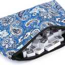 Suncle Mahjong Tiles Storage Bag, 1.2 Inch Standard American Tiles, Blue Printed